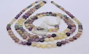 Perles de fluorite naturelle multicolores lisses en forme de pièce de monnaie 6-6,5 MM, perles de pierre précieuse de fluorite, 15 pouces, perles de fluorite simples en forme de pièce de monnaie pour la fabrication de bijoux - Product Image 4