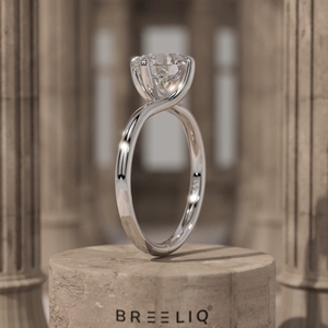 2CT Round Diamond Twist Prong Engagement Ring 14K Yellow Gold Modern Solitaire Ring Lab Grown Diamond OEM Jewelry - Product Image 4