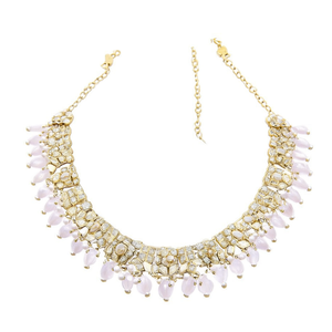 Designer 10575553LPI Fine Jewelry <b>Set</b> <b>Crystal</b> Stone Pearl and Beads Necklace with Gold Plating Fashionable Trendy Style - Product Image 2