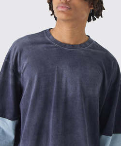 Camiseta Deportiva Casual de Manga Corta para Hombre, de Algodón Premium, Tejido de Punto, con Bloques de Color, Talla Grande - Product Image 4