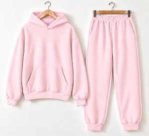 Top Quality Ziakot Industry Unisex Solid Light <b>Purple</b> Hooded Sweatshirt and Jogger Pants Set Casual Loose <b>Tracksuit</b> - Product Image 6