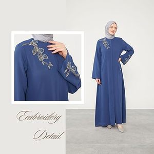 Breathable Fancy Printed Muslim Burqa Dubai Adults Women Fashionable Embroidery <b>Print</b> Batwing Sleeve Abayas Customizable - Product Image 3