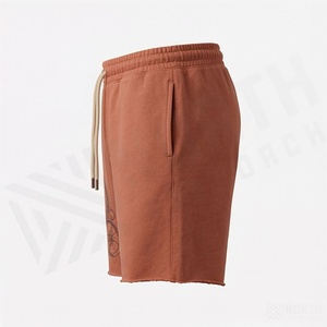 Pantalones Cortos Deportivos Personalizados para Hombre, Estilo Urbano, Ecológicos, de Secado Rápido, con Cierre de Cordón, Dobladillo sin Rematar, Poliéster/Algodón - Product Image 3