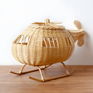 Jouet pour enfants fabriqué à la main, petit avion en rotin pour bébés, design mignon, avions et hélicoptères tressés - Product Image 2
