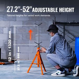 Supporto per Tubi a V da 2500 LBS, Resistente, 27,2'' 52'', Modello 45 #   Supporto per saldatura in acciaio regolabile in altezza per tubi - Product Image 3