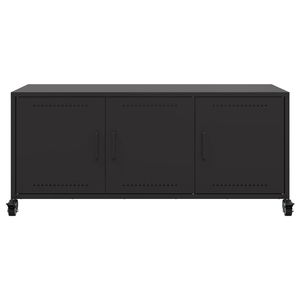 ตู้วางทีวีเหล็กแผ่นรีดเย็นสีดำขนาดกลาง ชั้นวางทีวีอเนกประสงค์ - Product Image 6