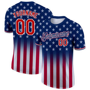 Baseball Jersey Custom USA Inspired Team Uniform Moisture Wicking Polyester Bulk OEM Supplier Men's Shirts Private <b>Label</b> - Product Image 1