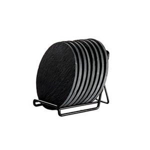 Posavasos Cuadrados Negros de Hierro Estilo Nórdico - Juego de 4 Posavasos con Soporte Metálico Industrial, Resistentes al Calor, Protector de Mesa - Product Image 2