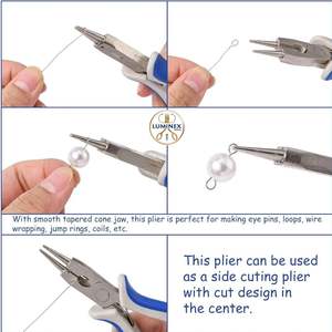 Pince à bec rond de 5 pouces, outil de fabrication de bijoux bleu, mini pince en acier au carbone, pince à boucler les fils, 1 pièce - Product Image 4