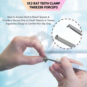 Premium 8-Inch Dissecting Tweezers 1x2 <b>Rat</b> Tooth Jaws Surgical Grade Stainless Steel Tissue Thumb Forceps Medic Instruments - Product Image 2