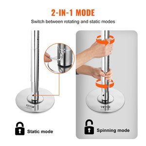 Kit Professionale Portatile e Rimovibile per Palo da Ballo in Acciaio Inossidabile da 45mm, Palo Statico e Girevole con Cuscinetti Hei Dance - Product Image 3