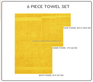 Ensemble de serviettes en coton écologiques 6 pièces |   Tissu doux à séchage rapide |   Fournisseur en gros de logos OEM - Product Image 4