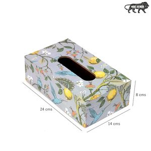 Printed <b>Tissue</b> Box Floral Bird Lemon Pattern Paper Napkin Holder Decorative Tabletop Case for Home <b>Wedding</b> Gift - Product Image 2