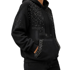 Service OEM, best-sellers, design haut de gamme, sweats à capuche pour femmes avec strass, basiques, légers et confortables - Product Image 5