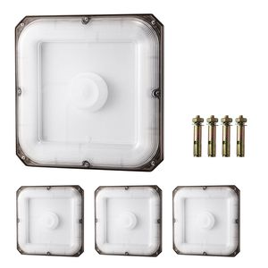 ไฟ LED สำหรับหลังคา 80W 8800LM 5000K แสงเดย์ไลท์ ชุด 4 ชิ้น สำหรับใช้งานเชิงพาณิชย์และอุตสาหกรรมภายนอกอาคาร ขนาด 10.08"x10.08" ติดตั้งบนพื้นผิว ได้รับมาตรฐาน ETL - Product Image 1