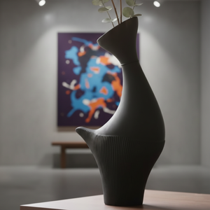 Jarrón Abstracto Negro Moderno para Flores de Algodón y Tallos de Eucalipto, Decoración para Mesa de Sala de Estar, Centro de Mesa y Regalo - Product Image 2