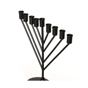 Candélabre en fer noir à 8 bras, porte-bougie de 16 pouces de large, décoration d'intérieur, support à bougies en métal durable - Product Image 2
