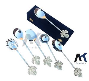 Juego de Cucharas para Servir con Acabado Espejo, Mango Largo, Plateadas, Diseño Clásico, Cucharas Metálicas para Uso en la Cocina - Product Image 4