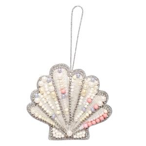 Adorno Colgante de Conchas Marinas Hecho a Mano con Zari – Colores Vibrantes, Decoración Artesanal India para el Hogar, Arte Mural Boho, Decoración Festiva y Regalo Único - Product Image 3