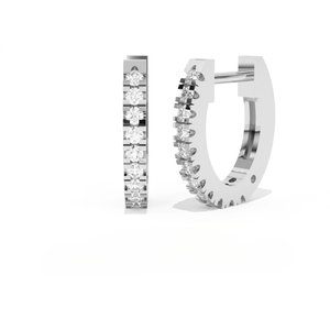 Aarinya the Architectural Matrix Channel Set Lab Grown Diamond Hoop Earrings 9K Gold Plated IGI Certified Full Hoop Earrings - Product Image 3