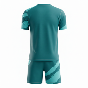 ชุดฟุตบอลยูนิเซ็กซ์พร้อมกางเกงขาสั้น ชุดสองชิ้นรักษ์โลก ชุดกีฬาฝึกซ้อมฟุตบอลแบบยั่งยืน รับผลิตตามแบบ OEM - Product Image 2