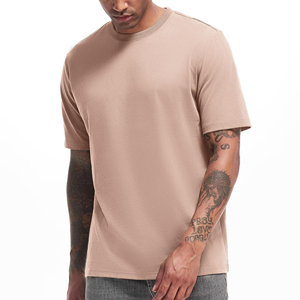 T-shirts décontractés confortables pour hommes, personnalisables avec logo, respirants, en polyester/coton tissé 180 grammes, design uni vierge - Product Image 1