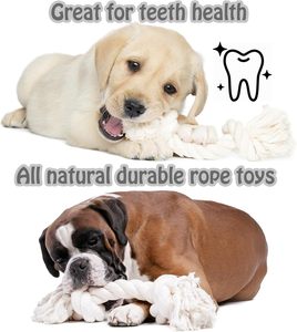 ชุดของเล่นเชือกฝ้ายแบบปรับแต่งได้ เป็นมิตรกับสิ่งแวดล้อม สำหรับสุนัข ชุด 6 ชิ้น หลายสี ทนทานต่อการกัด ช่วยทำความสะอาดฟัน เสริมสร้างปฏิสัมพันธ์  สั่งซื้อจำนวนมากได้ - Product Image 4