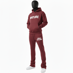 Conjunto Deportivo con Pantalones Acampanados para Hombre, con Logotipo Personalizado, Sudadera con Capucha y Pantalones Jogger, Estilo Flare, Meeroos Industries, Venta al Por Mayor 2026 - Product Image 1