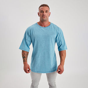 T-shirt Homme 2026 Délavé à l'Acide Séchage Rapide 100% Coton et Polyester Uni Respirant Personnalisable Prix Abordable Vente en Gros - Product Image 4