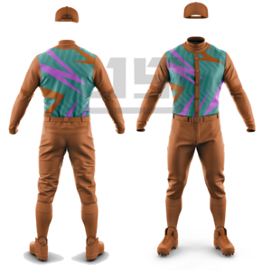 Uniforme de baseball personnalisé imprimé sur mesure, respirant, antibactérien, maillot de sublimation, pantalon assorti, adultes - Product Image 5