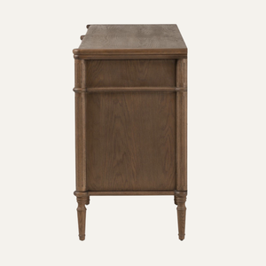 Commode en teck massif à 6 tiroirs pour chambre et salon, meuble de rangement moderne minimaliste et écologique - Product Image 3