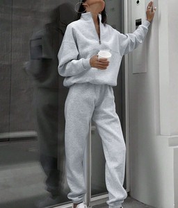 Wholesale TopQuality Custom Cotton Blank Winter Solid Hoodie Jogger <b>Sweatpants</b> <b>Set</b> Sweatsuit Jogging Suit Regular Tracksuit - Product Image 3