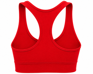 Women's Red High Support <b>Racerback</b> Sports <b>Bra</b> Scoop Neck Seamless Quick Dry Gradient Color Front Logo Activewear - Product Image 2