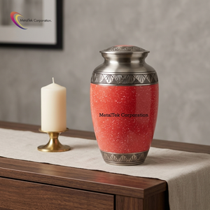 Classic Metal Cremation Urn Handmade Lasting Strength Secured <b>Thread</b> <b>Lock</b> Lid Adult Funeral Memorial Burial Jar Decorative Urns - Product Image 1