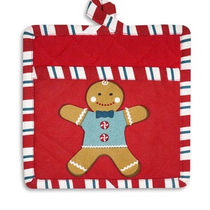 Premium Quality Christmas Printed Design Kitchen <b>Pot</b> <b>Holder</b> 100% Cotton Red Color <b>Pot</b> <b>Holders</b> for christmas. - Product Image 3