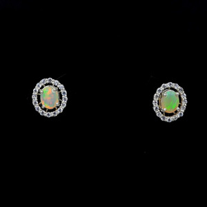 Pendientes de Ópalo Etíope Facetado, Ópalo Multifuego y Moissanita, Dijes de Aleación - Regalo para Fiesta de Boda Infantil - Product Image 6
