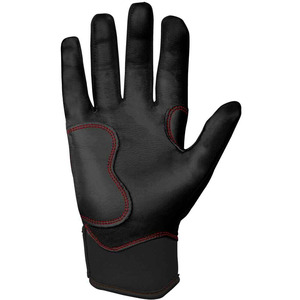 Bear Series Black Leather Short Cuff Adult <b>Baseball</b> Batting Glove Premium Grip <b>Baseball</b> Softball Hook Loop Closure Wrist Support - Product Image 2
