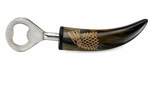Ouvre-bouteille artisanal en corne naturelle, ouvre-bouteille vintage en métal, outil de bar rustique, cadeau pour la maison, la cuisine, le bar, le restaurant - Product Image 1