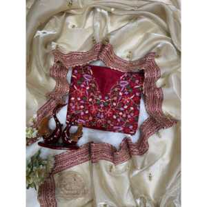 Saree de créateur avec paillettes et broderie de cordon pour robes de bal - Product Image 6