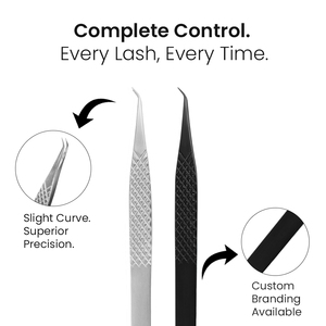 Pince à cils avec pointe en fibre et poignée diamantée, acier inoxydable de haute qualité pour extensions de cils - Product Image 6