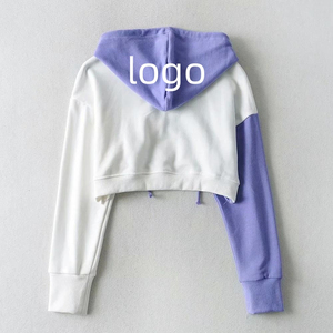 Sweat-shirt décontracté en coton tricoté pour femme, asymétrique, uni, brodé, à manches longues, coupe classique, avec poches et logo frontal, écologique - Product Image 6