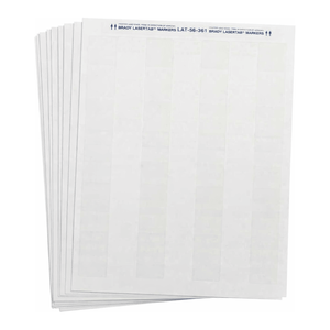 Étiquettes autocollantes en polyester Brady LaserTab, durables, format A4, adhésives pour l'identification des câbles et des équipements de laboratoire - Product Image 1