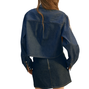 เสื้อเชิ้ตยีนส์ผู้หญิง ผ้าเดนิมเนื้อนุ่มสบาย ขายส่ง ปรับแต่งได้ ผ้าฝ้าย - Product Image 3