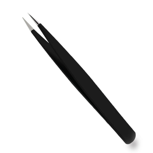 Pinzas de Precisión para Cejas, Acero Inoxidable, Negro Mate, Pinzas para Eliminar Vello Facial Profesional - Product Image 1