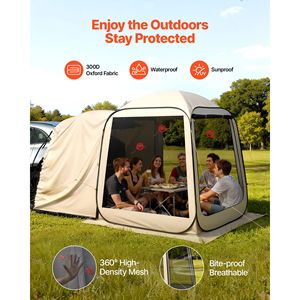 Tenda Schermo Portatile 6x6 piedi per 4-6 Persone, Gazebo Pop-Up per Portellone SUV con Lati in Rete, Materiale Oxford, Borsa per il Trasporto Inclusa - Product Image 6