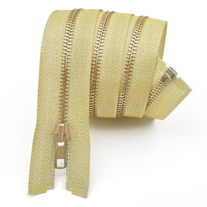 High Quality Golden <b>Zipper</b> Gold Metallic Luster Tape Golden Teeth Metal <b>Zipper</b> for Jacket - Product Image 2
