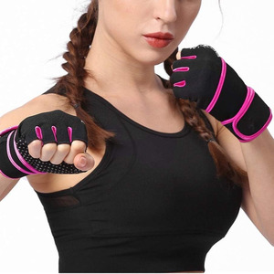 Custom <b>Half</b> Finger Gym Workout Gloves Microfiber Fitness Hand Grips Non <b>Slip</b> Palm Protector Weight Lifting Training Gloves - Product Image 4