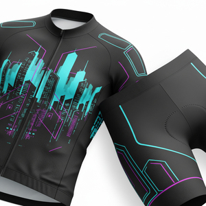 Wholesale Summer Cycling Uniform Mesh Breathable <b>Road</b> Bike Clothing Custom Team Graphics Full Zipper Bicycle Wear Set - Product Image 5