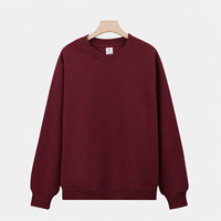 Sweat-shirt en molleton Silver Fox 420G pour homme, col rond, manches longues, couleur unie, doublure en molleton, pull-over décontracté pour l'automne et l'hiver