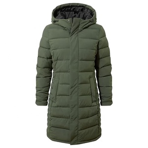 Chaqueta Acolchada Verde Oliva para Mujer, Abrigo Largo con Capucha para Uso Casual al Aire Libre, Chaqueta Larga de Plumón para Mujer - Product Image 3